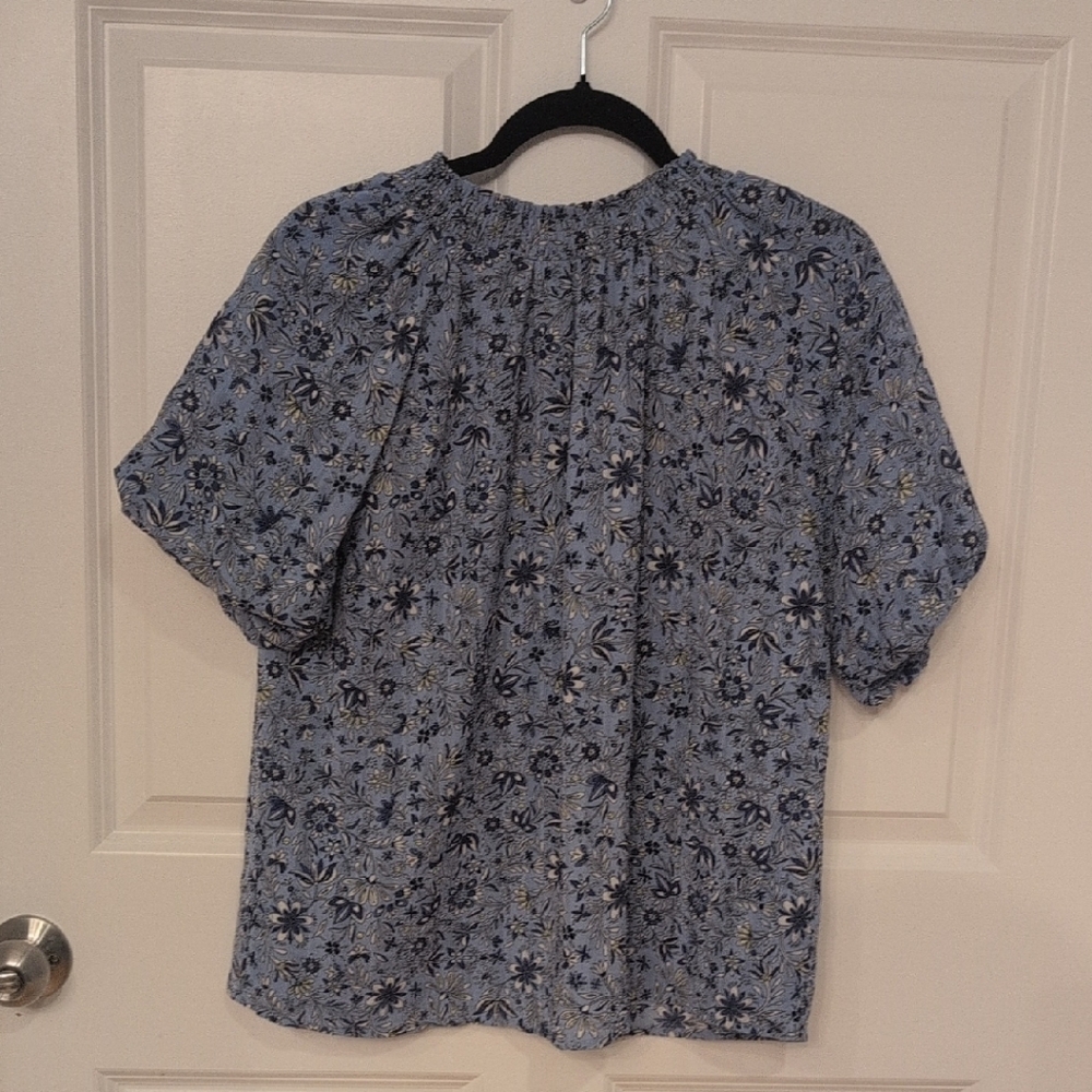 LOFT Blue Floral Blouse